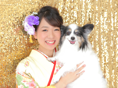 犬とペットと成人式の前撮り