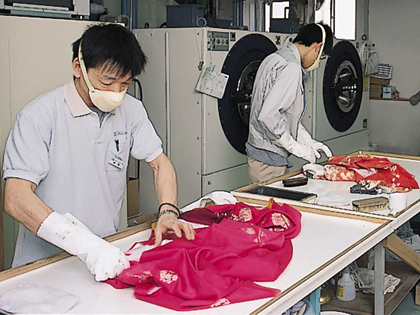 着物の丸洗い|成人式後の着物のシミ抜き